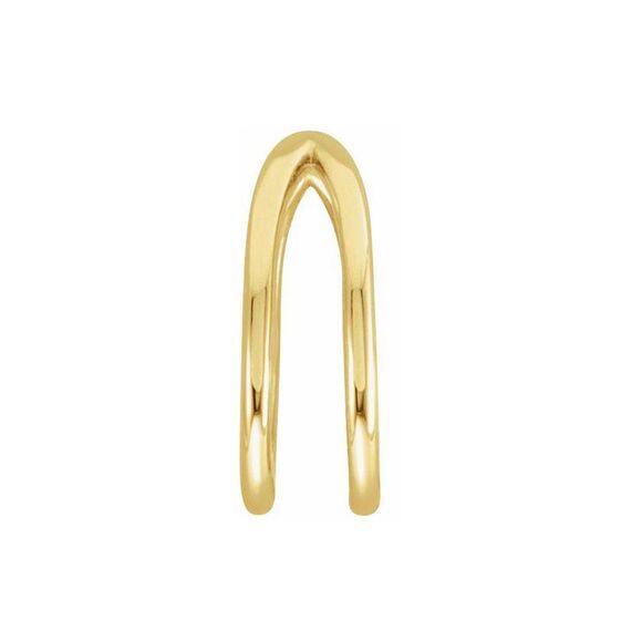 Single 14K Yellow Gold Negative Space Ear Cuff Earring 3.5 x 10.5mm
